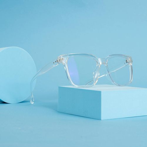 Abstract art representing clarity and expanded vision with blue lines.